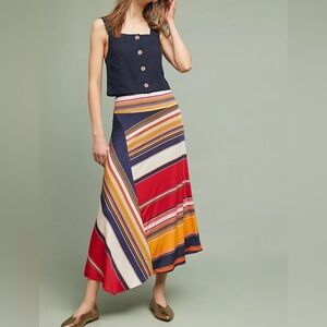 Meave Sumatra Striped Long Skirt from Anthropologie L